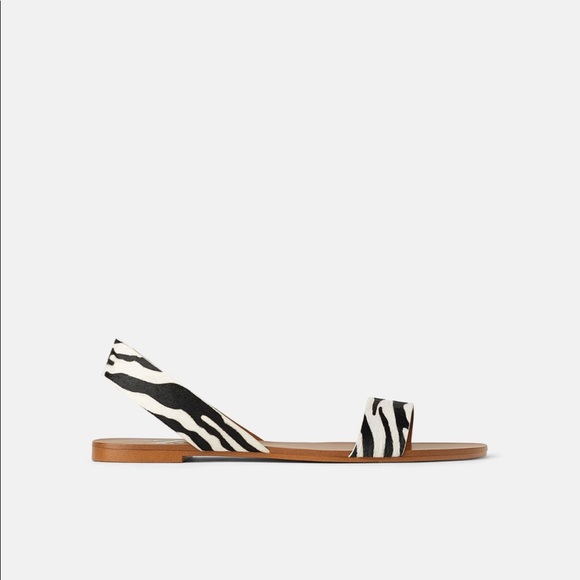 zebra print flat sandals